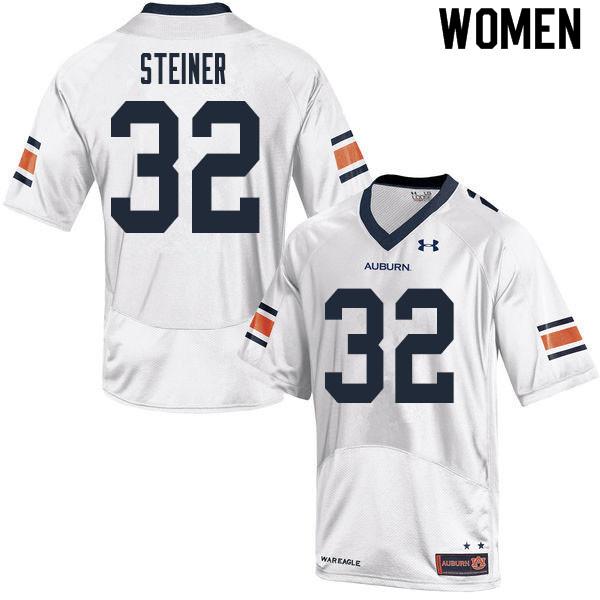 Auburn Tigers Women's Wesley Steiner #32 White Under Armour Stitched College 2020 NCAA Authentic Football Jersey UQX1874FI